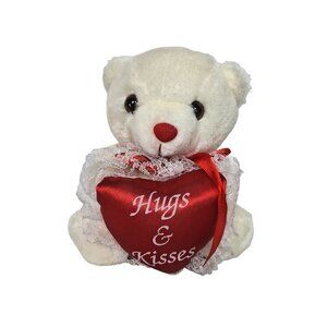 Preferred Plush White Teddy Bear Heart Valentines Day 6 inch